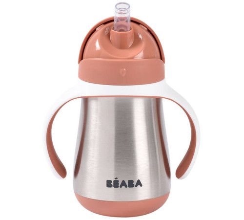 beaba cana inox cu pai "terracotta" 250 ml. (8 m.+) b913587