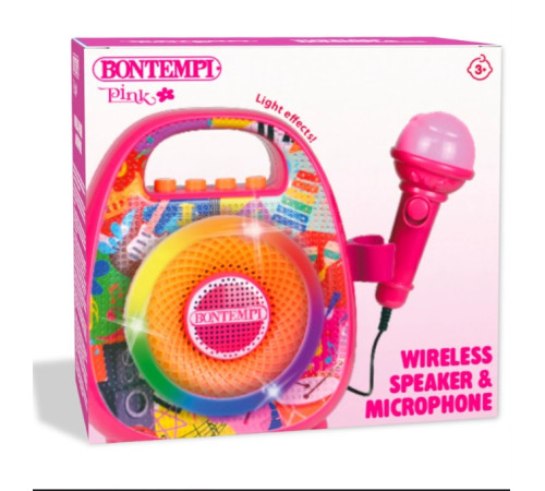 bontempi 425072 boxă wireless cu microfon și efecte luminoase