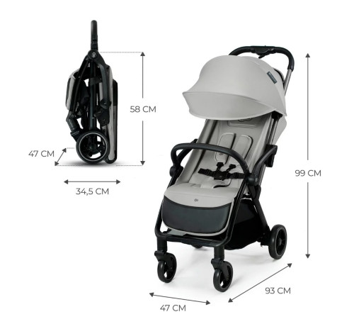 kinderkraft Коляска  apino серый
