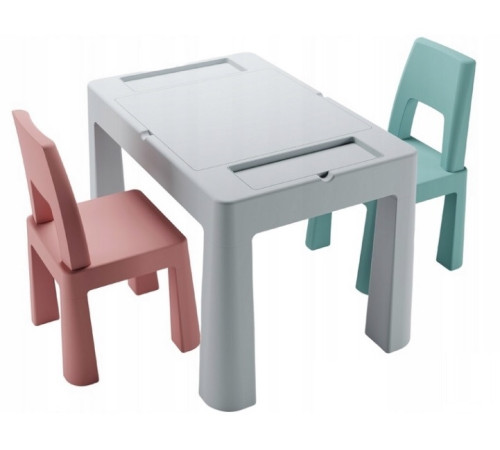  tega baby ti-011-174 Столик и 2 стульчика "teggi multifun" серый/розовый/бирюзовый