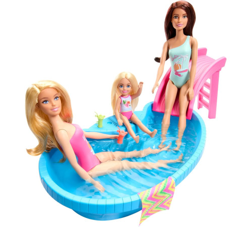 barbie hrj74 set de joс cu papusa "barbie și piscina ei"