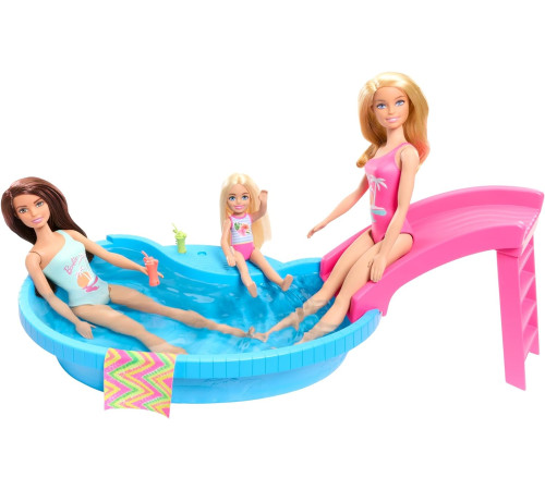 barbie hrj74 set de joс cu papusa "barbie și piscina ei"