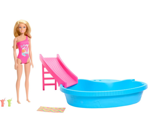 barbie hrj74 set de joс cu papusa "barbie și piscina ei"