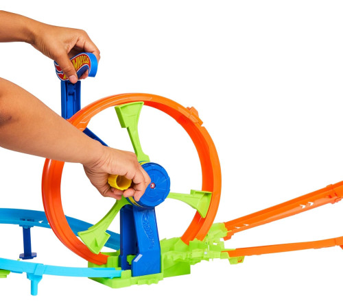 hot wheels jbx65 set de joacă "rapid launch & loop"