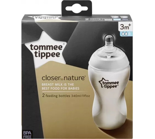 tommee tippee tt0019 Набор из 2 бутылочек "closer to nature" (3 м+) 2х340 мл.