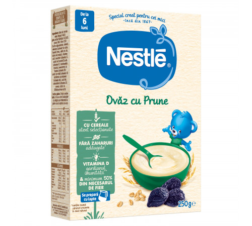 nestle terci de fulgi de ovaz cu prune fara lapte 250 gr. (6 m+)