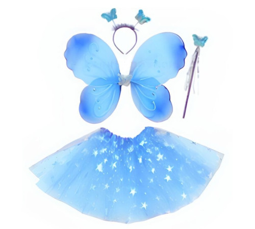 Jucării pentru Copii - Magazin Online de Jucării ieftine in Chisinau Baby-Boom in Moldova funny fashion zja359655 set aripi de fluture cu fustita, cerc si bagheta (albastru/violet/roz)