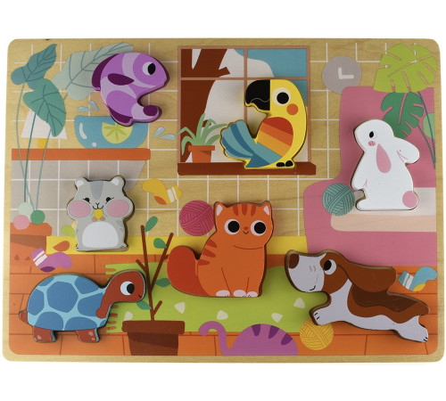 tooky toy th635 puzzle din lemn „animale”
