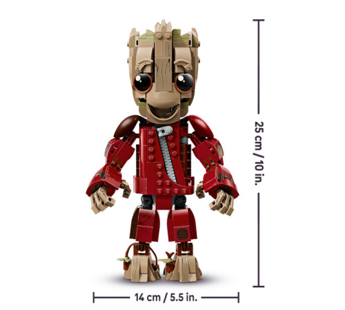 lego marvel 76341 constructor "costumul ravager groot" (604 el.)