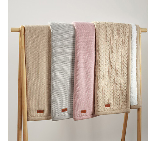 babyono-8145 1659/01 pătură de bumbac cu căptușeală din fleece (75 x 100 cm) roz