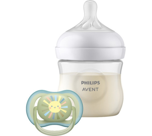Avent SCD837/10 Set Biberon Natural (125 ml), Suzetă Ultra Air (0-6 luni)  avent scd837/10 set biberon natural (125 ml), suzetă ultra air (0-6 luni)