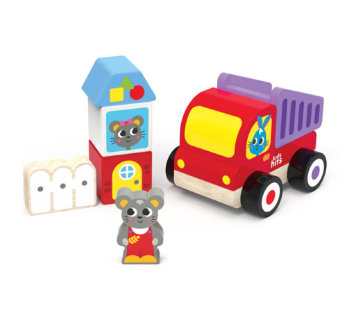 kids hits kh20/016 constructor din lemn "basculantă" (6 el.)