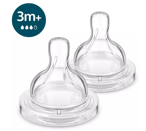  avent scy763/02 Соска силиконовая "anti-colic"  (3м+) 2 шт.