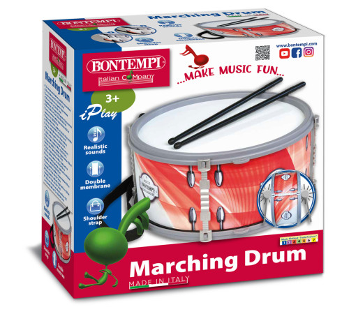 bontempi 502842 tobă cu curea de umăr și bețe