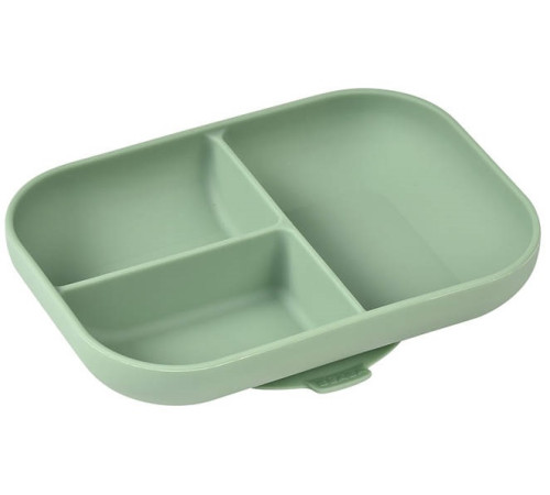 Beaba 5907 Farfurie silicon cu ventuză cu 3 compartimente (verde)  beaba 5907 farfurie silicon cu ventuză cu 3 compartimente (verde)