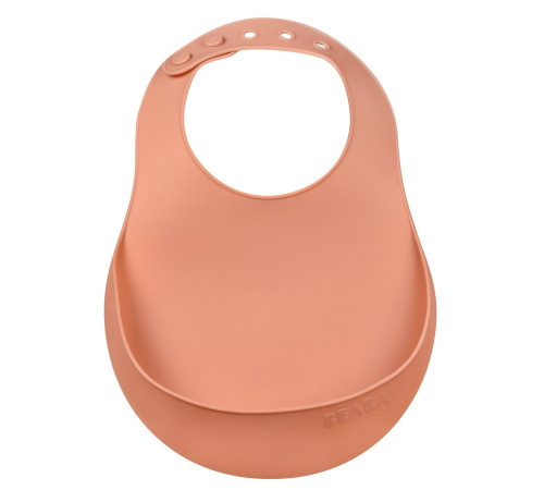  beaba b913559 bavetă din silicon cu buzunar pentru copii terracotta 
