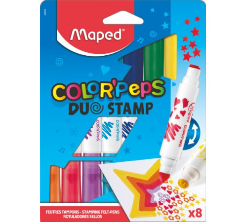  maped 846808 Фломастеры со штампами "duo stamp" (8 шт.)
