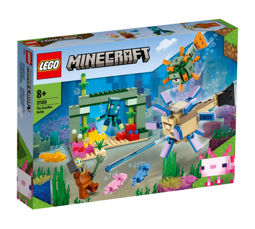 Детский магазин в Кишиневе в Молдове lego minecraft 21180 Конструктор "Битва со стражем" (255 дет.)
