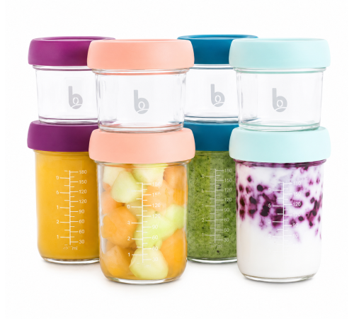  babymoov a004312 set de 8 recipiente din sticlă (4x120ml, 4x240ml)