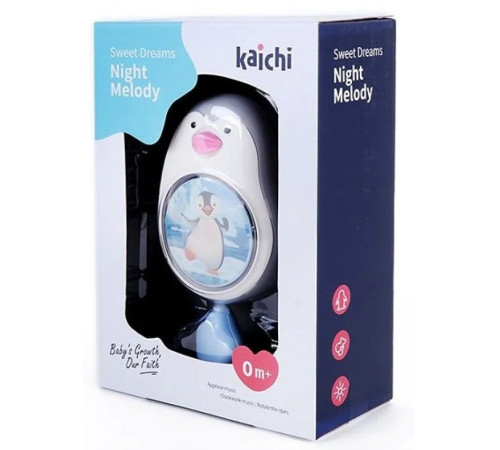 kaichi kaydig025ka305 cutie muzicală pentru bebeluși "pinguin" (albastru)