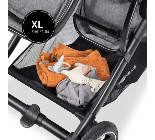 hauck carucior pentru gemeni 2in1 atlantic twin melange grey