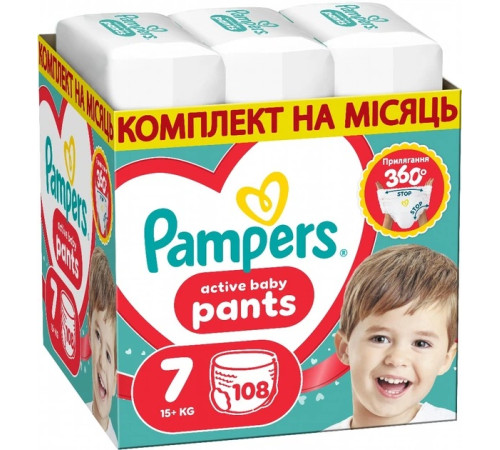 pampers pants 7 (< 15 кг.) 108 шт.