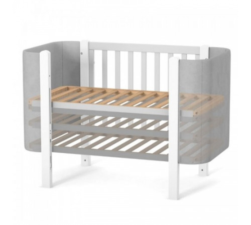 veres 05.3.1.212.17 patuț pentru copii ЛД5 monaco velour (alb/gri)