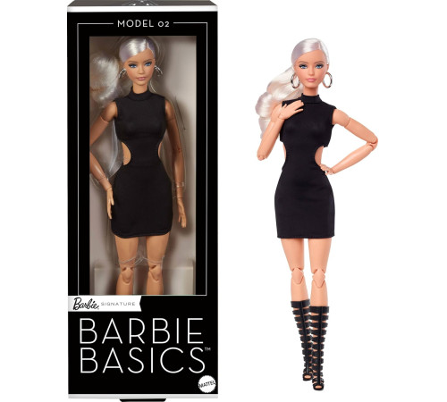 barbie jbh71 Кукла "barbie basics model 02" Блондинка в черном мини-платье