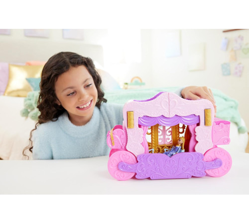 disney princess hwx17 Игровой набор 2 в 1 "Карета-замок с мини куклой"