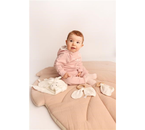 new baby 53877 Игровой коврик из муслина "Лист" бежевый