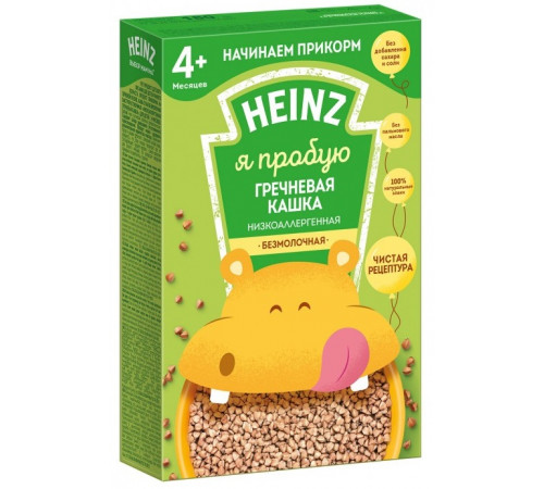  heinz Низкоаллергенная гречневая кашка без молока (4m+)