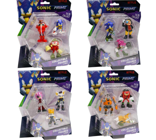  sonic the hedgehog son2020 set eroi sonic (3 buc/6,5 cm) in sort