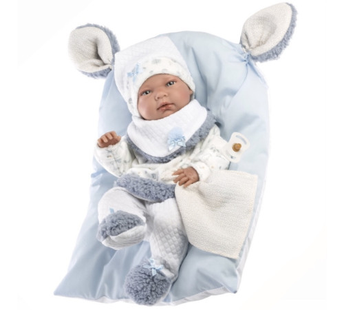  llorens 73895 Кукла "nico recien nacido cojin azul" (40cм.)