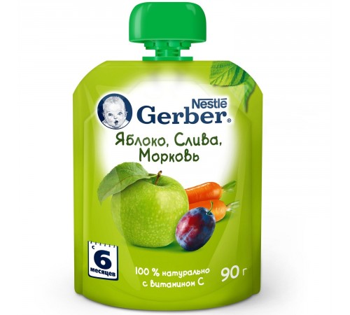 Детское питание в Молдове Gerber Пюре «Яблоко-слива-морковь» 90 гр. (6+) Детское питание в Молдове gerber Пюре «Яблоко-слива-морковь» 90 гр. (6+)