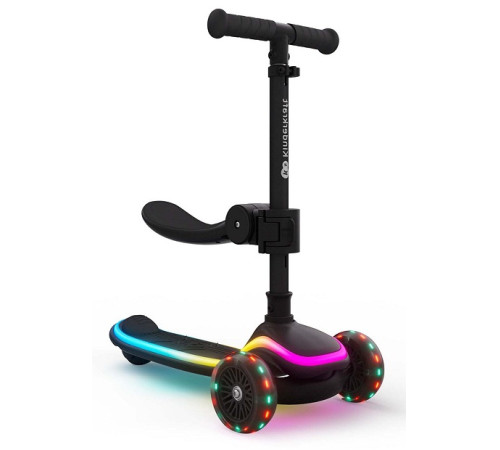  kinderkraft trotinetă 2 &icirc;n 1 raket up cu lumini led (negru)