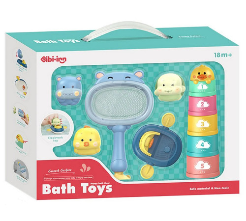 Детский магазин в Кишиневе в Молдове bibiin toys 688-49 Набор игрушек для купания (10 предметов)