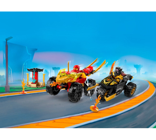 lego ninjago 71789 Конструктор "Кай и Рас: Битва на машине и мотоцикле" (103дет.)