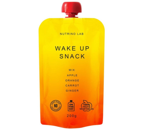 Детское питание в Молдове nutrino lab Пюре "wake up snack" Яблоко-апельсин-морковь-имбирь (200 гр.)