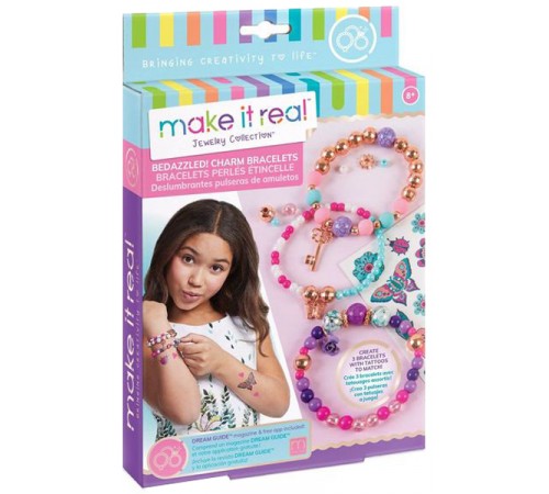 make it real 1202 set de creativitate "charm bratari -"fantezie cu flori""