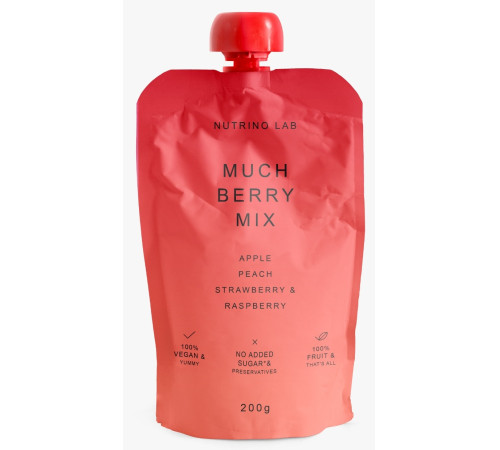  nutrino lab piure "much berry mix" măr-piersici-căpșuni-zmeură (200 gr.)