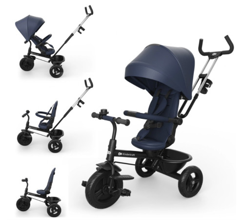 kinderkraft Детский трицикл aston 2 plus (синий)