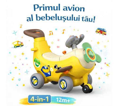  hola toys he9983 mașinuță avion 4-&icirc;n-1 "banana"