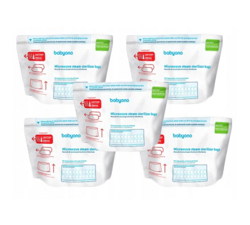 babyono-200 pungi de sterilizare la microunde 1038 (5 buc.) 100 de sterilizări