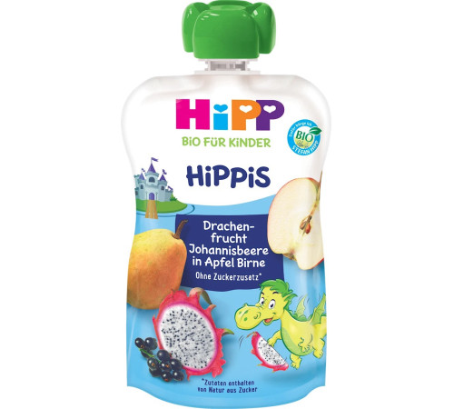 Питание и аксесcуары в Молдове hipp 42507 Пюре hippis Питайя, черная смородина, груша и яблоко (12 м+) 100 гр.