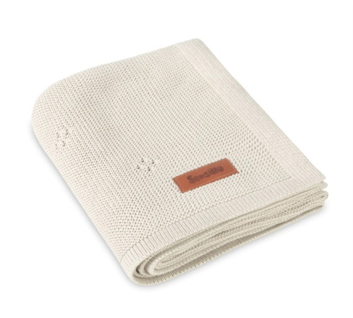  sensillo-43471 păturică tricotată din bambus și bumbac "rosal" (80х100 cm) cool beige