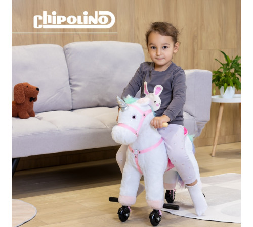 chipolino rhwso02502pink unicorn muzical pe roți (roz)
