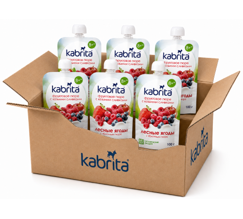  mega pack kabrita Пюре с козьими сливками "Лесные ягоды" (6 х 100) 600 гр.