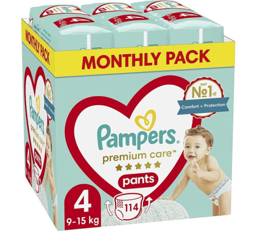 pampers premium care 4 (9-19 кг.) 114 шт.