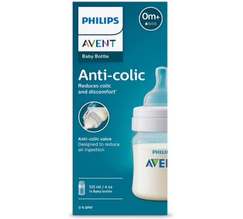 avent scy100/01 biberon "anti-colic" 125 ml. (0 +) 1 buc.