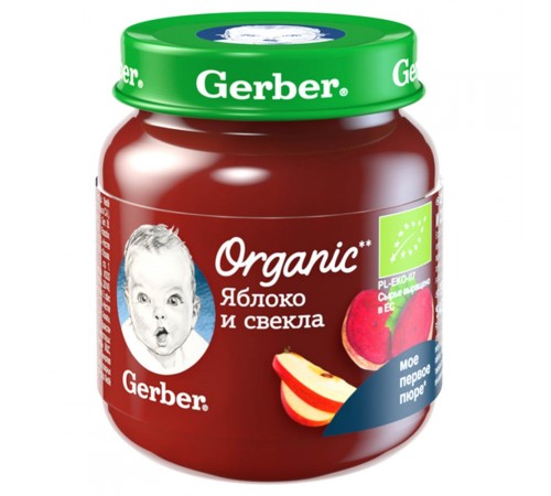Gerber Organic Пюре яблоко-свекла 125 гр. (6 м+) gerber organic Пюре яблоко-свекла 125 гр. (6 м+)